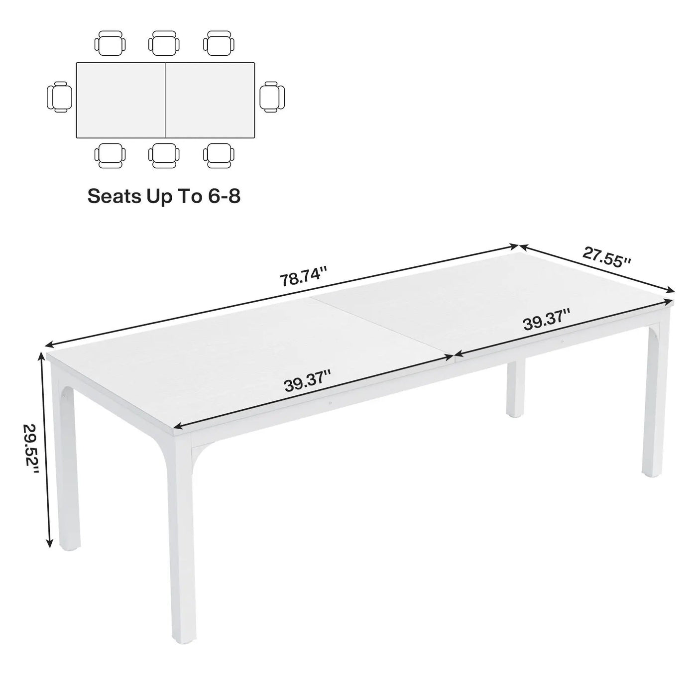 Rectangle Dining Table For 6 - 8 People by HouseOfZazla