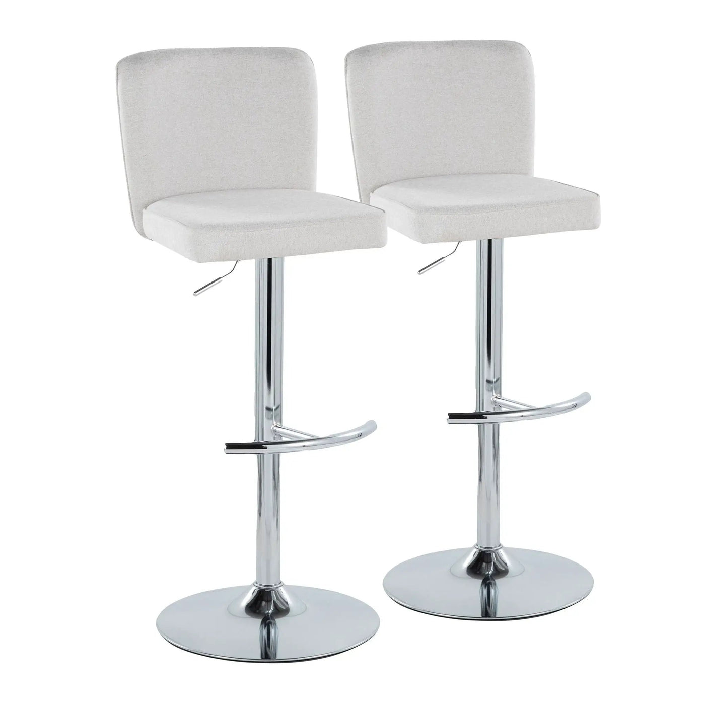 Henry - Contemporary Adjustable Barstool With Swivel & Rounded T Footrest (Set of 2) by HouseOfZazla