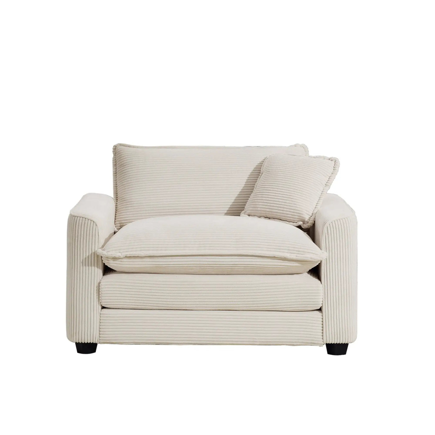 Modern Classic Fabric Single Chair Deep Seat Sofa With Pillow by HouseOfZazla