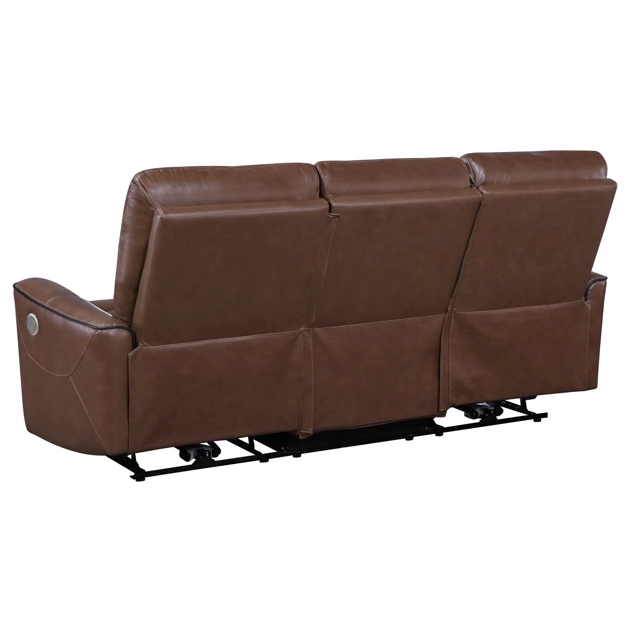 Greenfield Upholstered Power Reclining Sofa Saddle Brown by Unique Piece Furniture