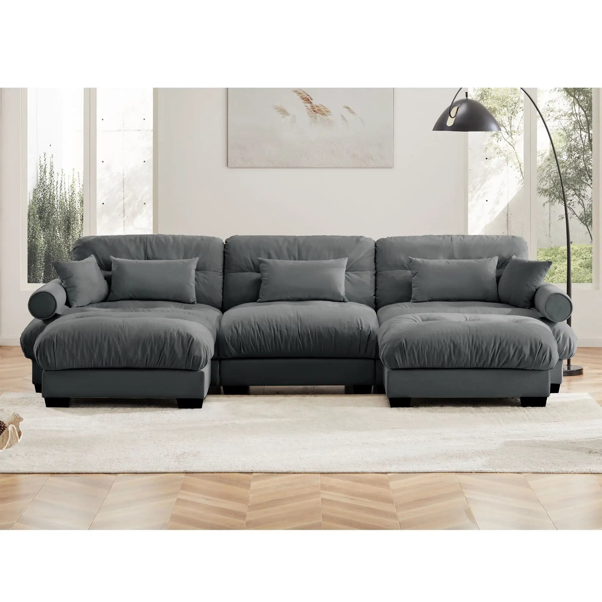 Super Comfort Oversized Modular Sectional Sofa With Movable Ottoman by Unique Piece Furniture