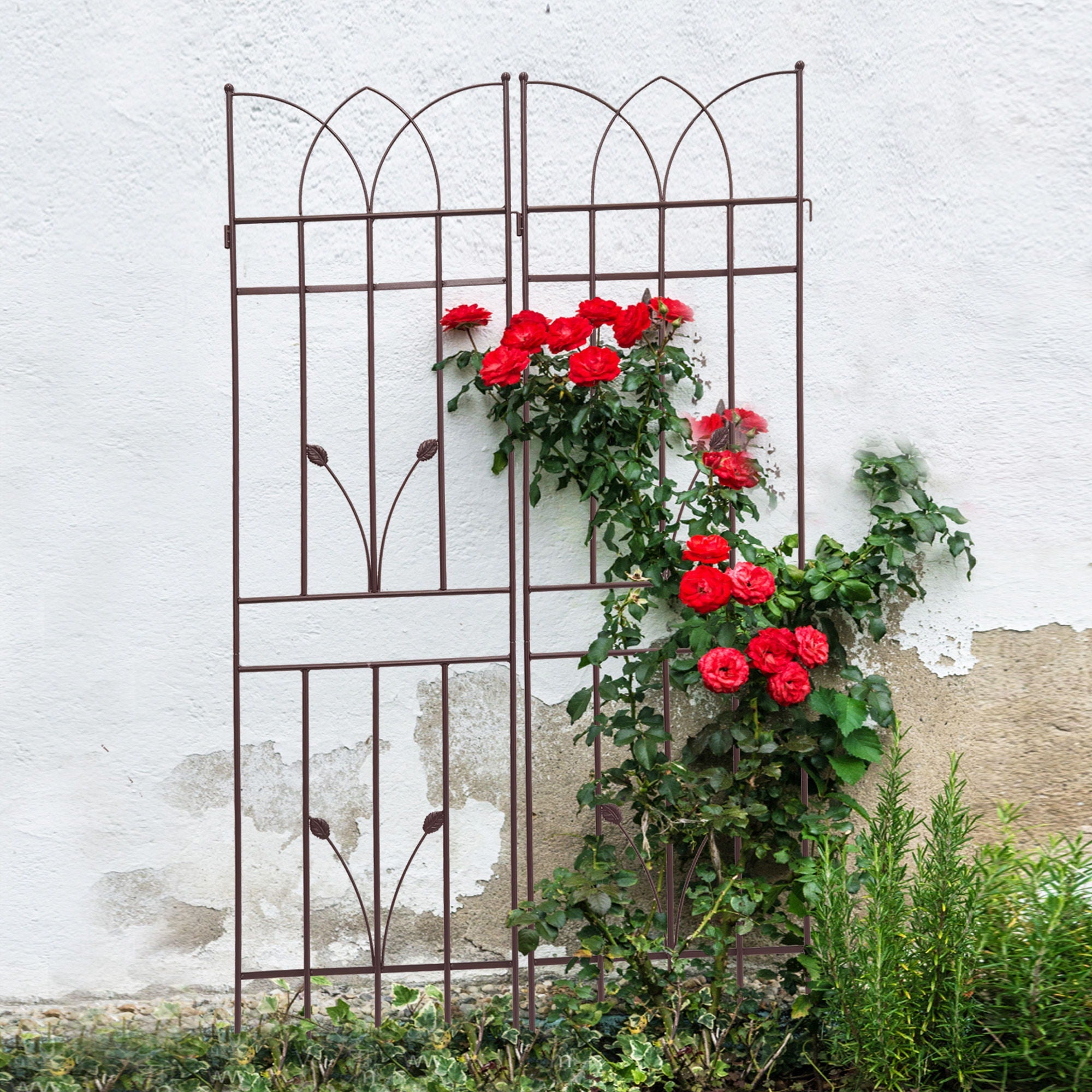 Metal Garden Trellis Rustproof For Climbing Plants Outdoor Flower Support by HouseOfZazla