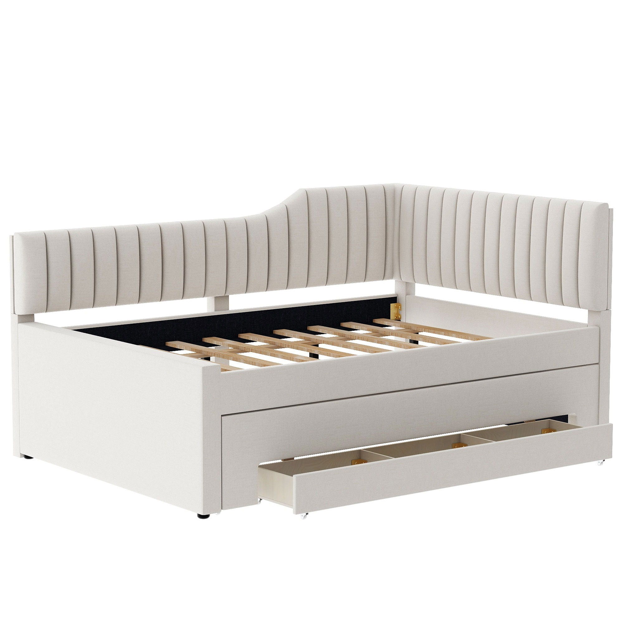 Upholstered Daybed With Trundle And 3 Drawers by HouseOfZazla