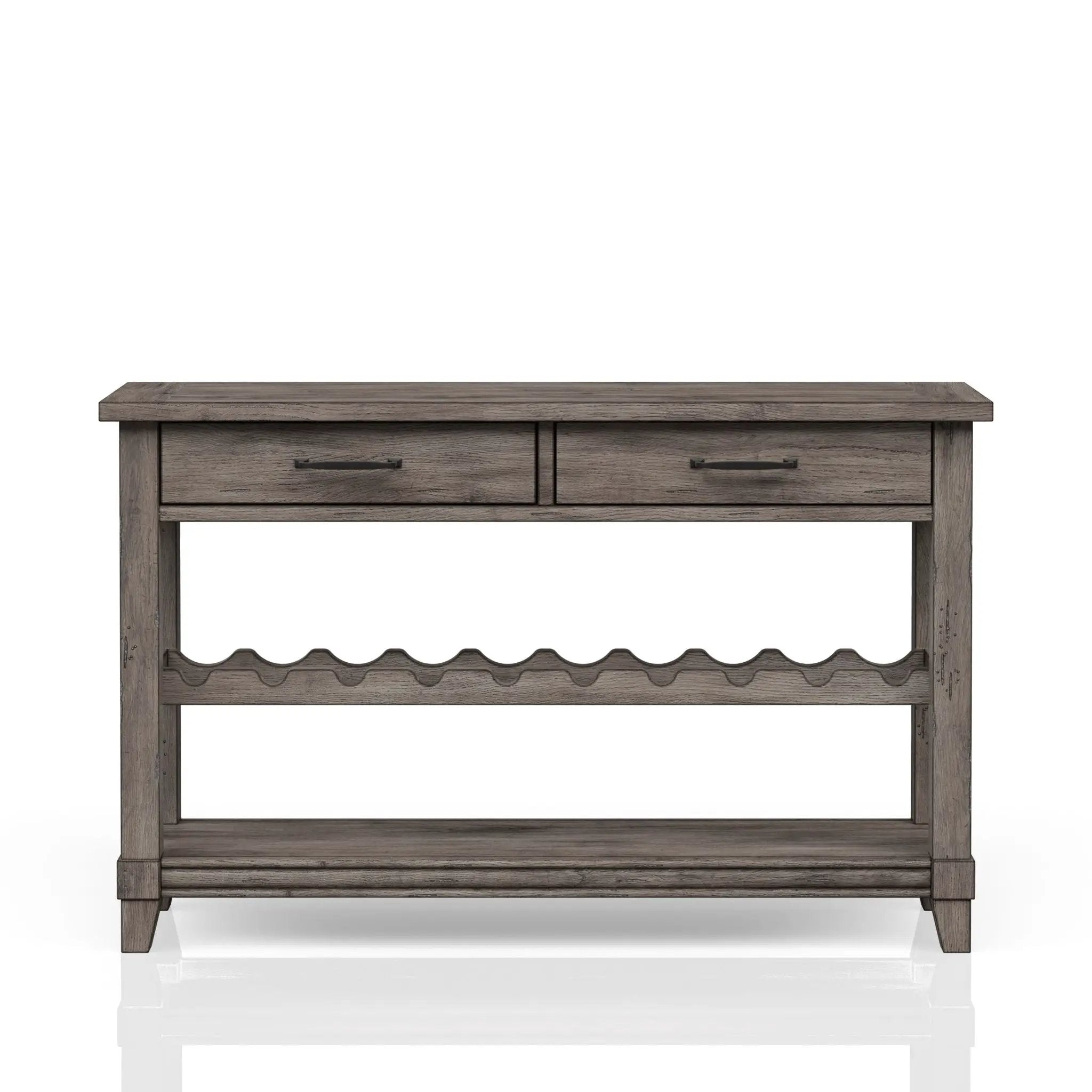 Console Table With Wine Bottle Storage Storage Drawers - Gray by Unique Piece Furniture