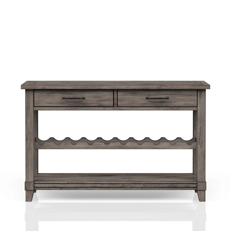 Console Table With Wine Bottle Storage Storage Drawers - Gray by Unique Piece Furniture
