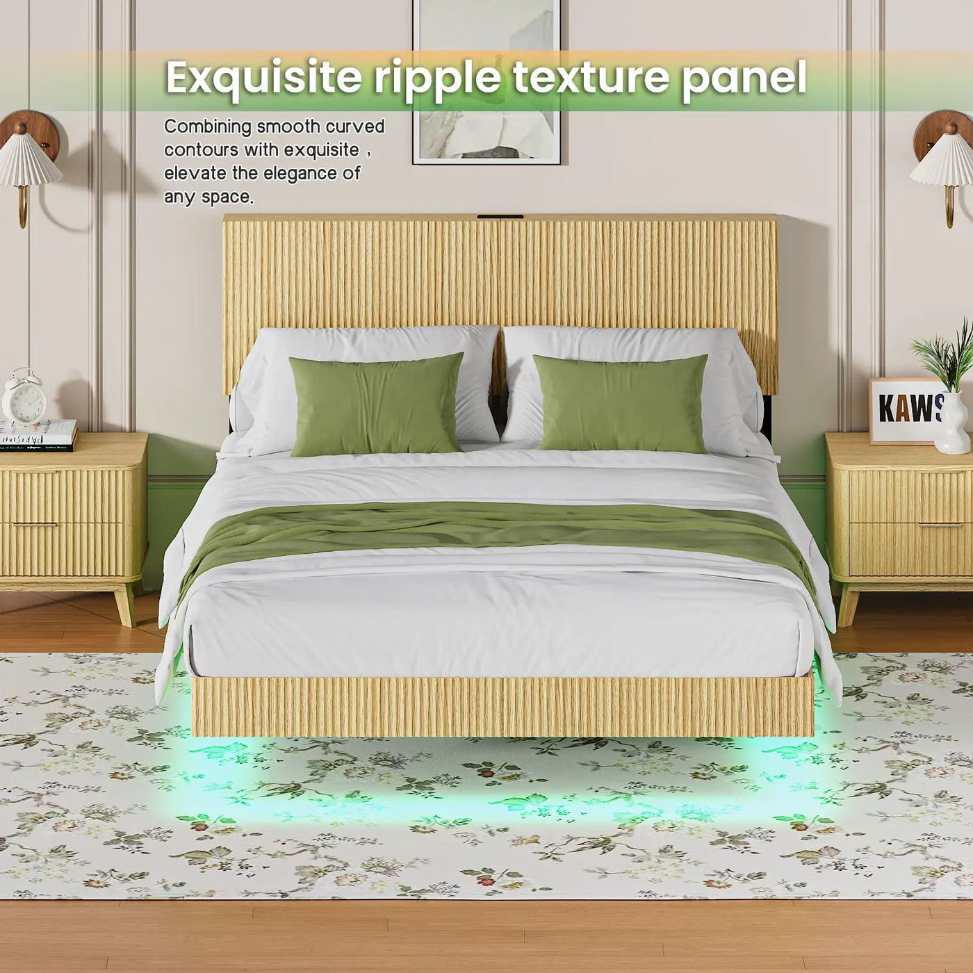 Floating Bedstead With Charging Station And LED Lights by Unique Piece Furniture
