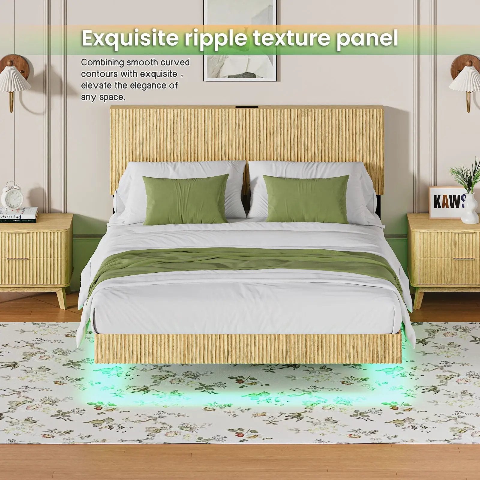 Floating Bedstead With Charging Station And LED Lights by Unique Piece Furniture