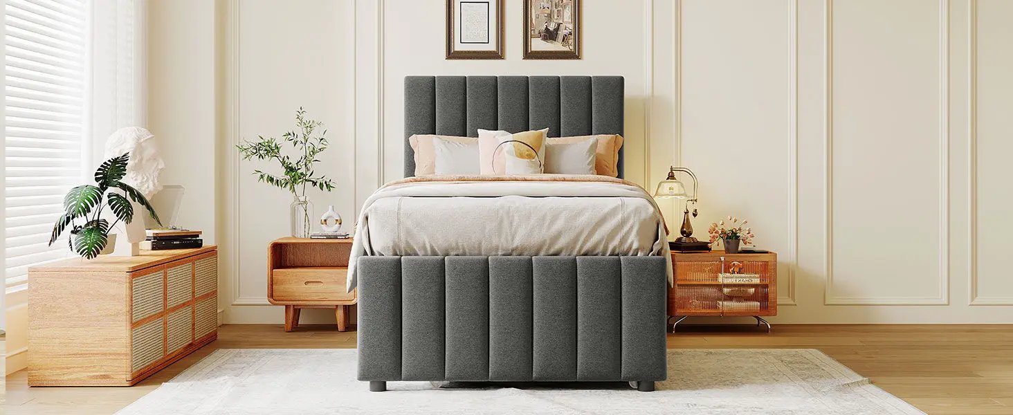Upholstered Design Platform Bed With Trundle by HouseOfZazla