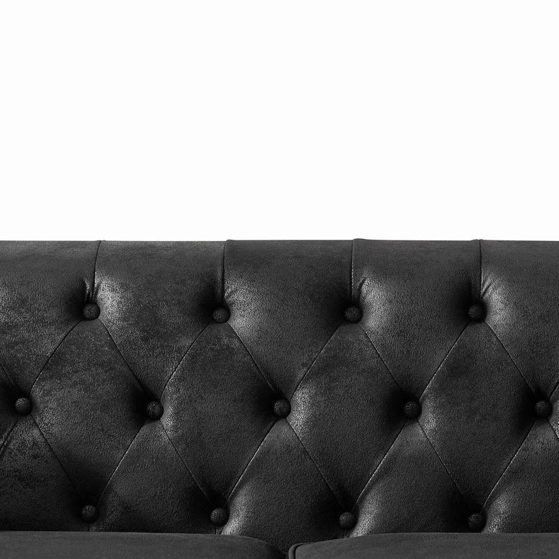 Chesterfield Loveseat, High Tech Fabric Roll Armrest by HouseOfZazla