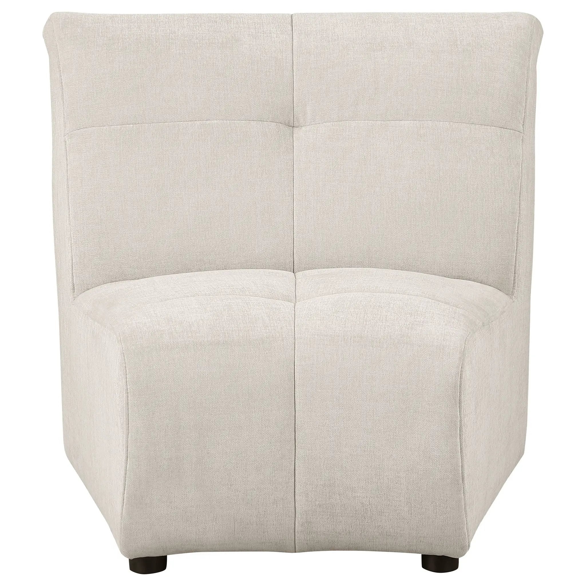 Oliver - 5 Piece Upholstered Sectional Sofa With Curved Silhouette - Ivory by HouseOfZazla