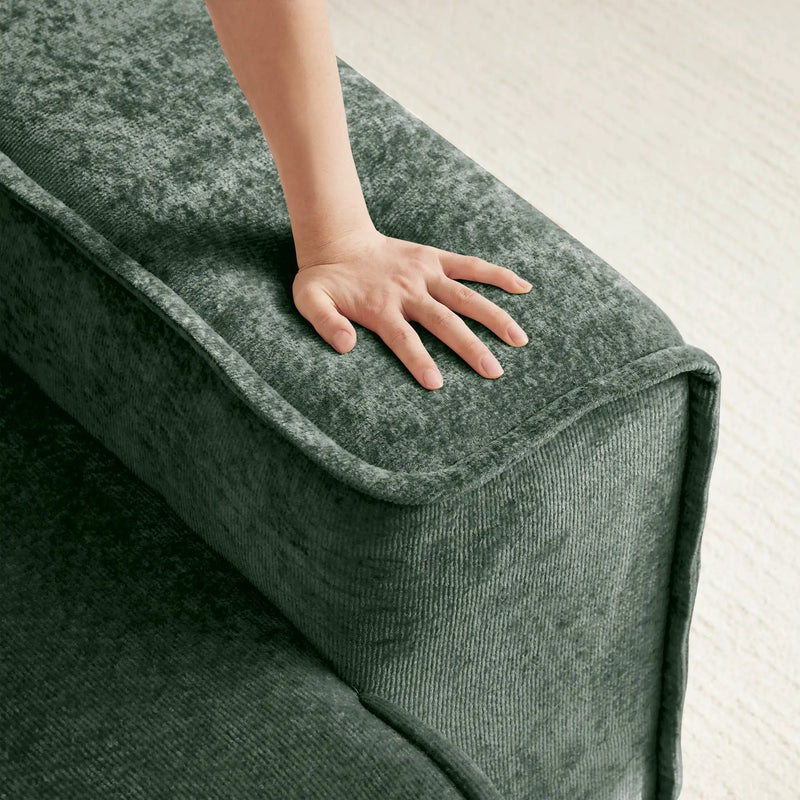 Armless Sofa Velvet-Green by HouseOfZazla