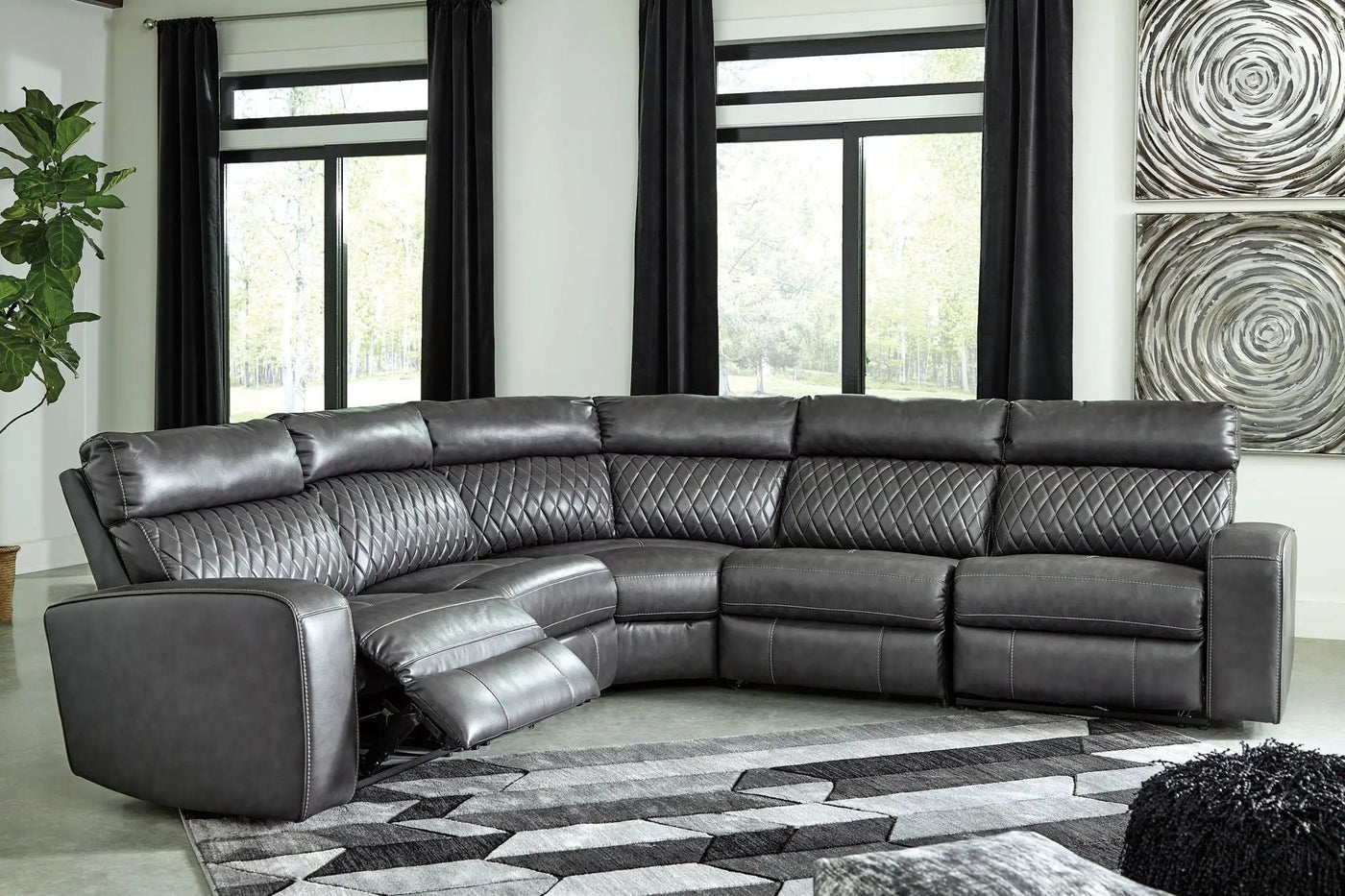 Samperstone - Power Reclining Sectional by Unique Piece Furniture