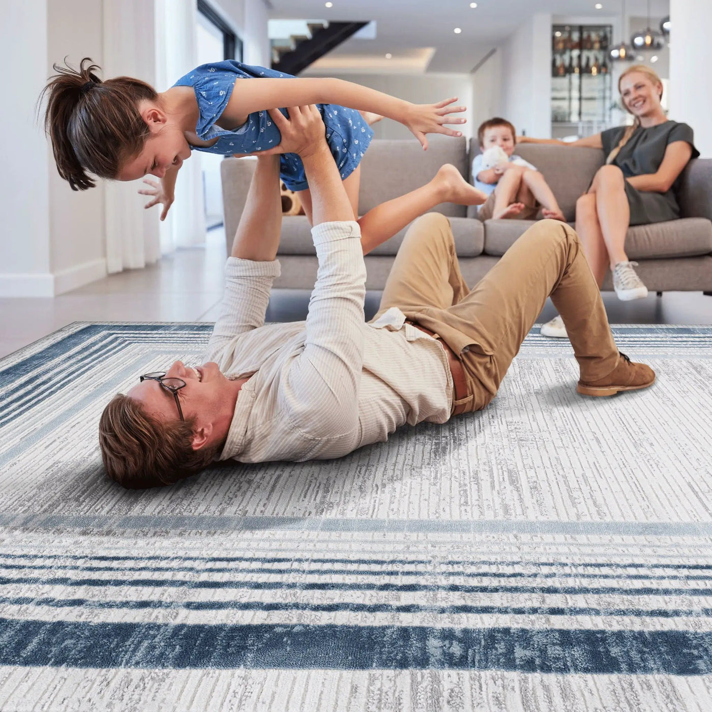 Marfi - Bordered Area Rug by HouseOfZazla