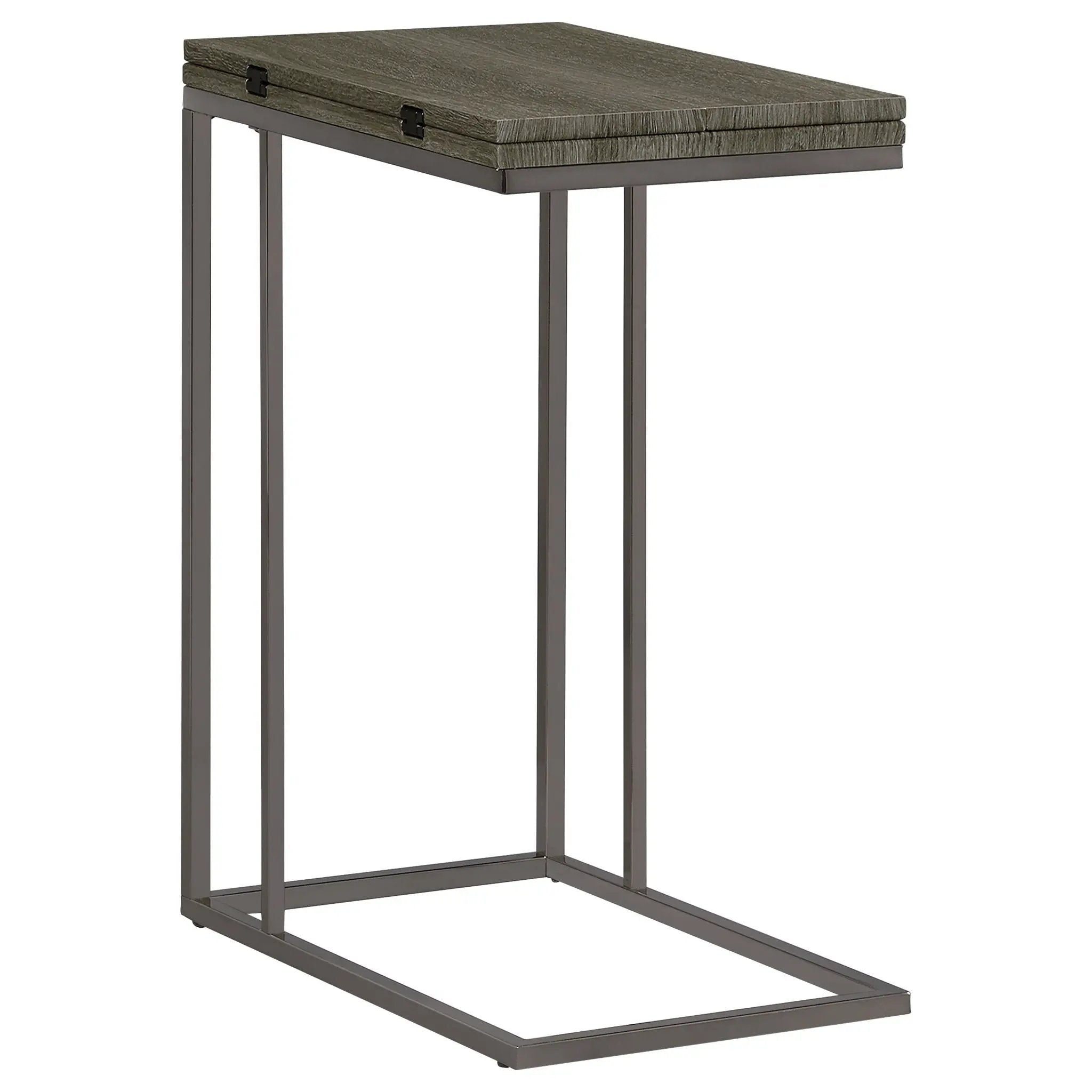 Pedro Expandable C-Shaped Sofa Side Table Weathered Grey by Unique Piece Furniture