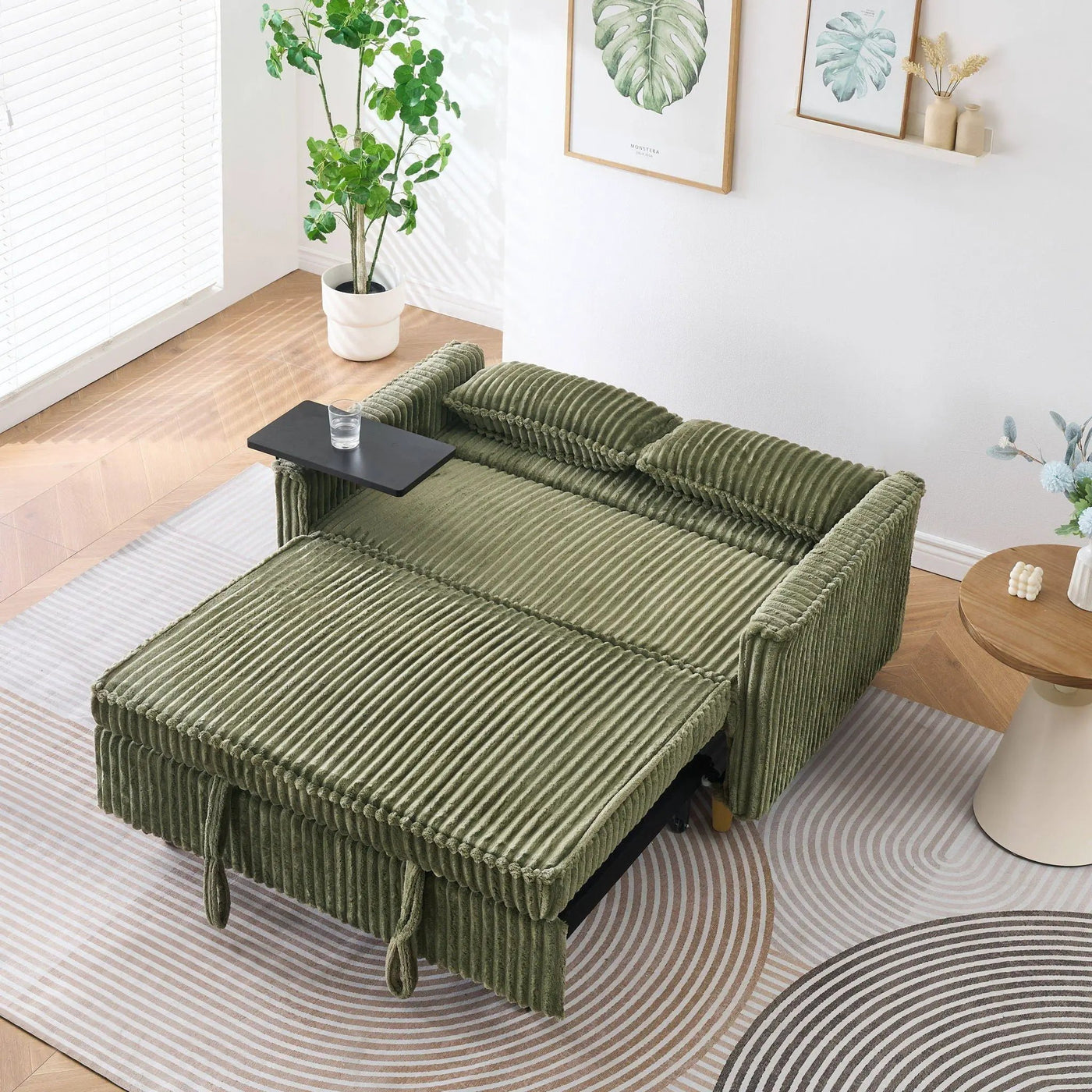 Pull Out Sofa With Movable Tabletop And USB Ports by Unique Piece Furniture