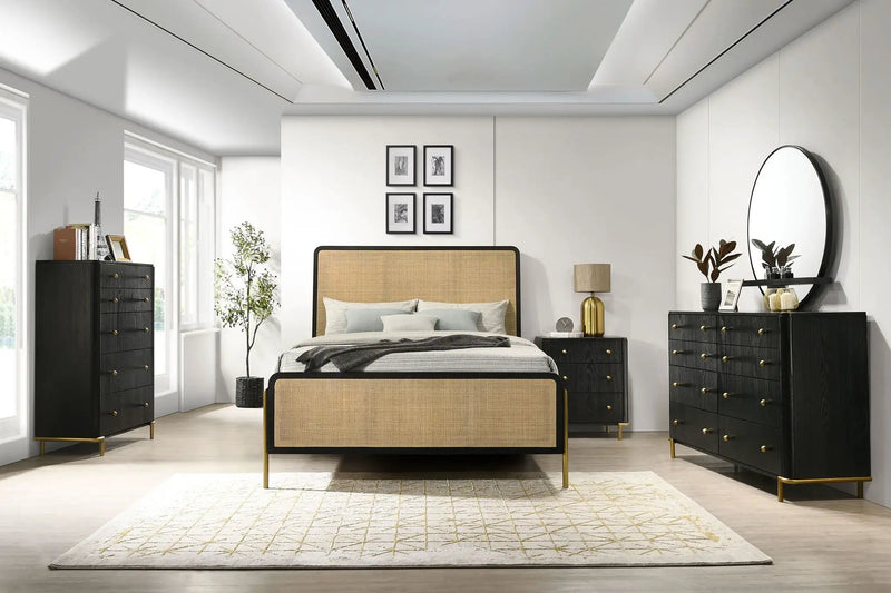 Arini 5-piece California King Bedroom Set Black and Natural by Unique Piece Furniture