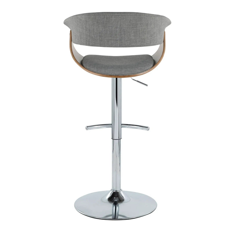 Vintage Mod - Mid Century Modern Adjustable Height Barstool With Swivel With Rounded T Footrest (Set of 2) by Unique Piece Furniture
