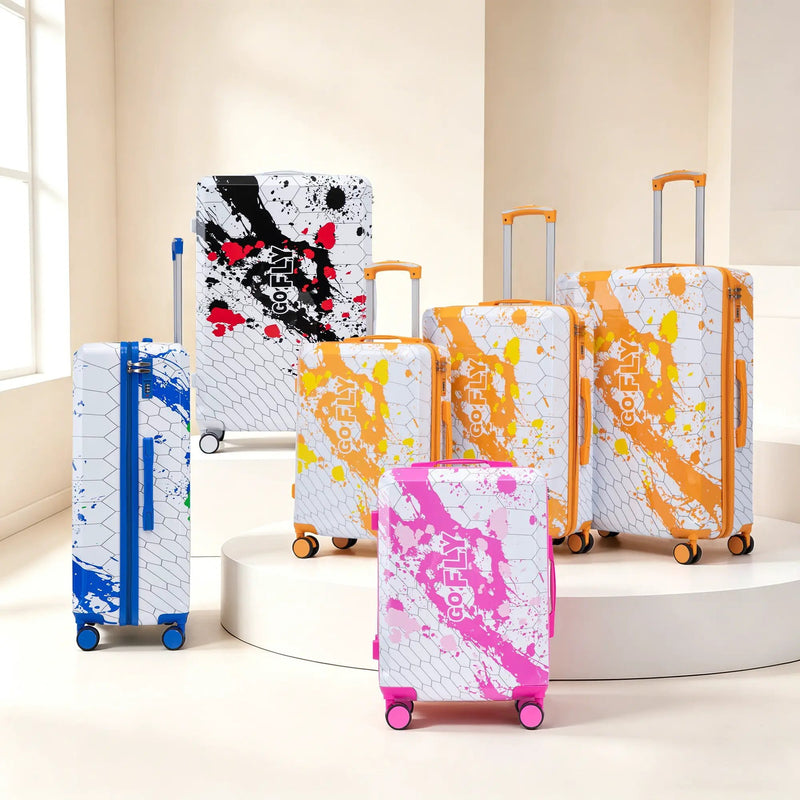 3-Piece Spinner Wheel Luggage Set (20"/24"/28") in Pink by HouseOfZazla