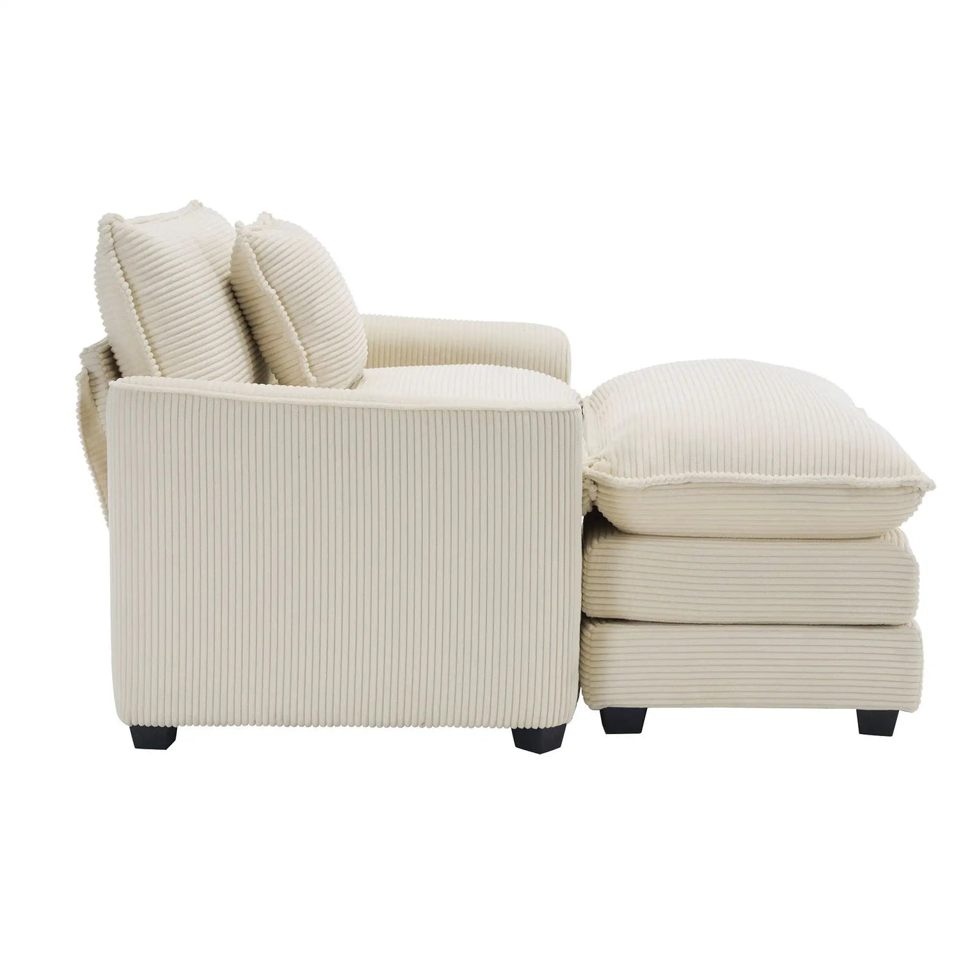 Classic Modern Comfortable Single Chair Deep Seat Sofa With Footstool by HouseOfZazla