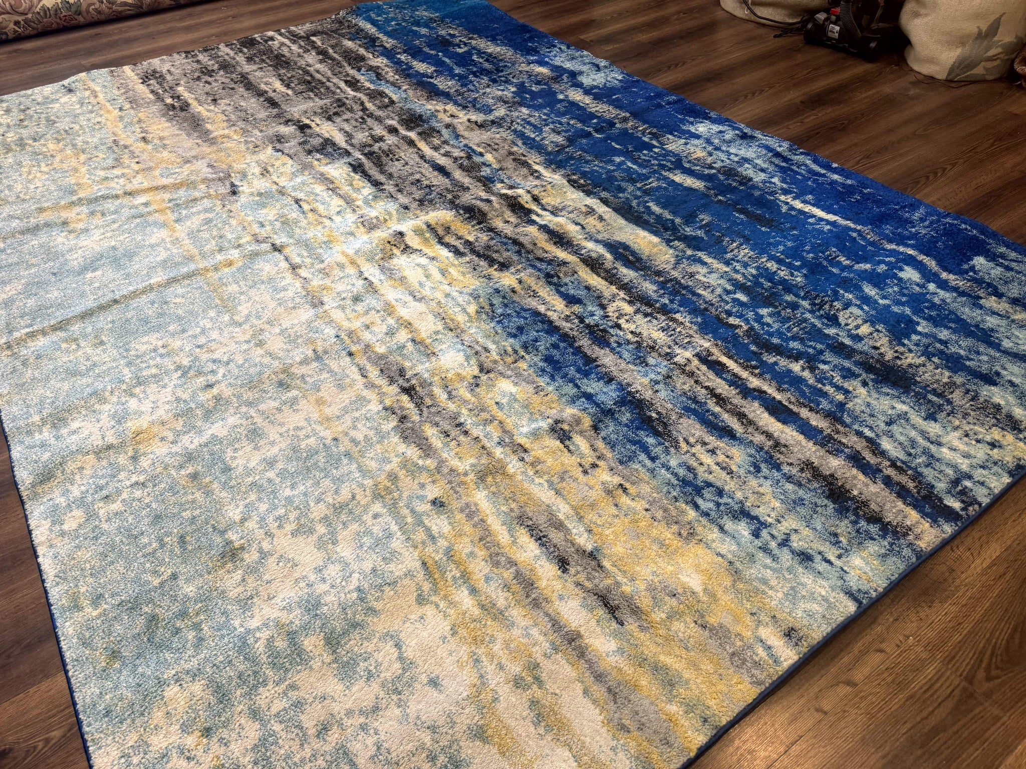 Modern Abstract Blue Area Rug 8x11 ft by Jewel Rugs