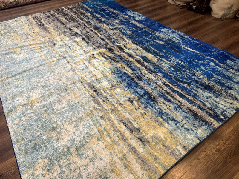 Modern Abstract Blue Area Rug 8x11 ft by Jewel Rugs