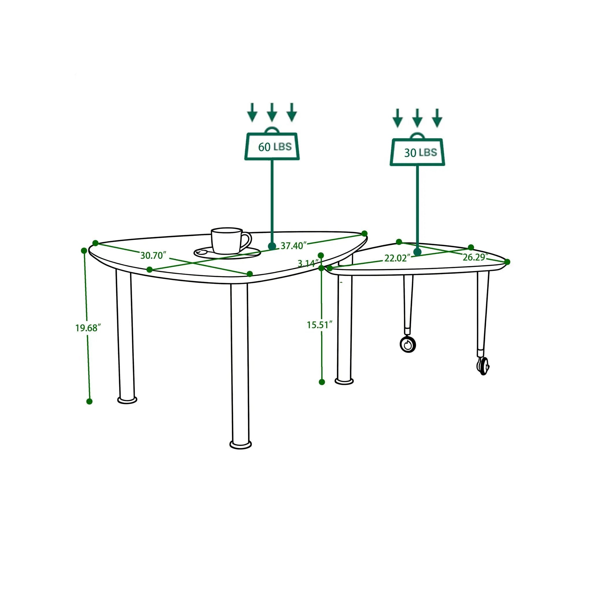 360 Degree Rotatable Coffee Table With Solid Legs by HouseOfZazla