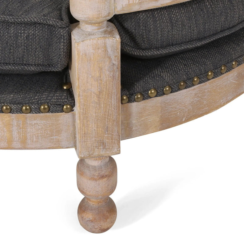 Round Pet Sofa, Wide Upholstered Pet Bed - Charcoal by HouseOfZazla