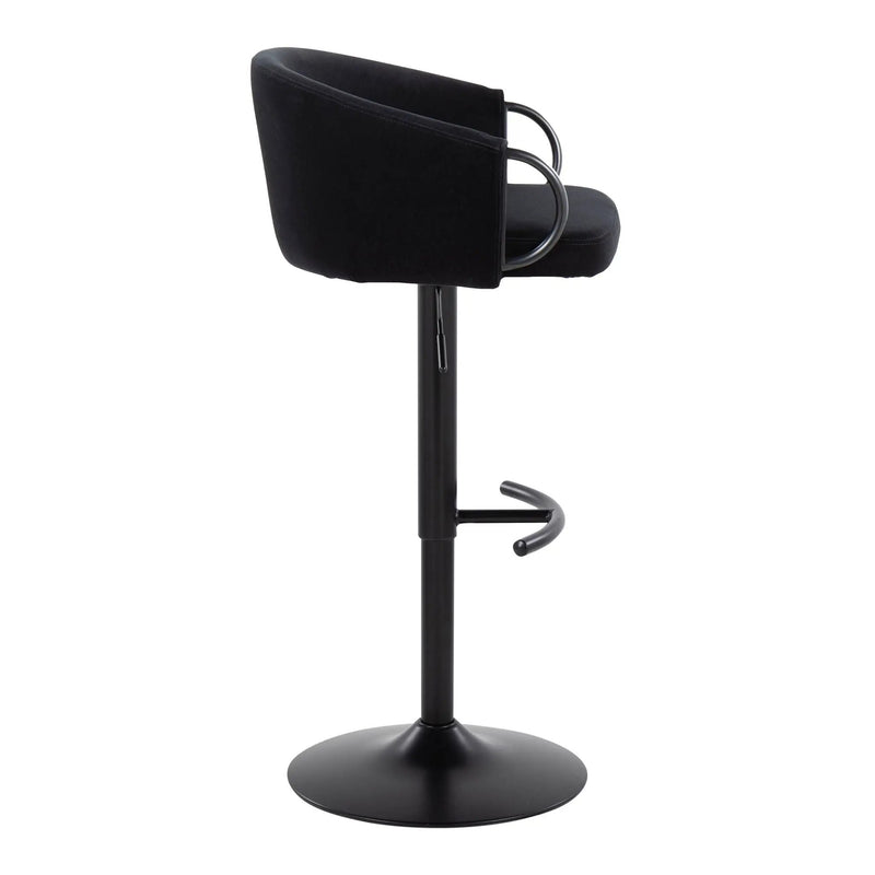 Claire - Contemporary Adjustable Barstool With Swivel With Rounded T Footrest (Set of 2) by HouseOfZazla