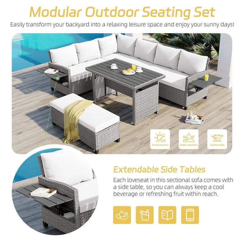 Tomax 5-Piece Outdoor Patio Rattan Sofa Set by HouseOfZazla