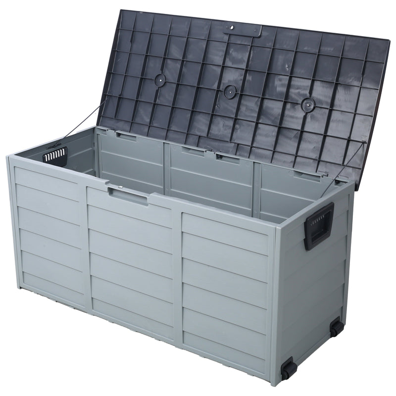 All Weather UV Pool Deck Box Storage Shed Bin with Wheels by HouseOfZazla