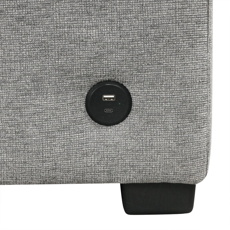 Modern U-Shaped Sectional Sofa Convertible Pull-Out Sofa Bed With USB Ports And Cup Holders