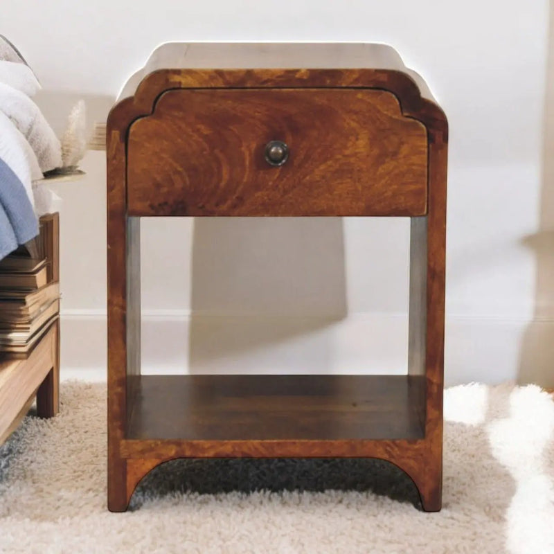 Newton - Nightstand With A Drawer And Open Shelf by HouseOfZazla