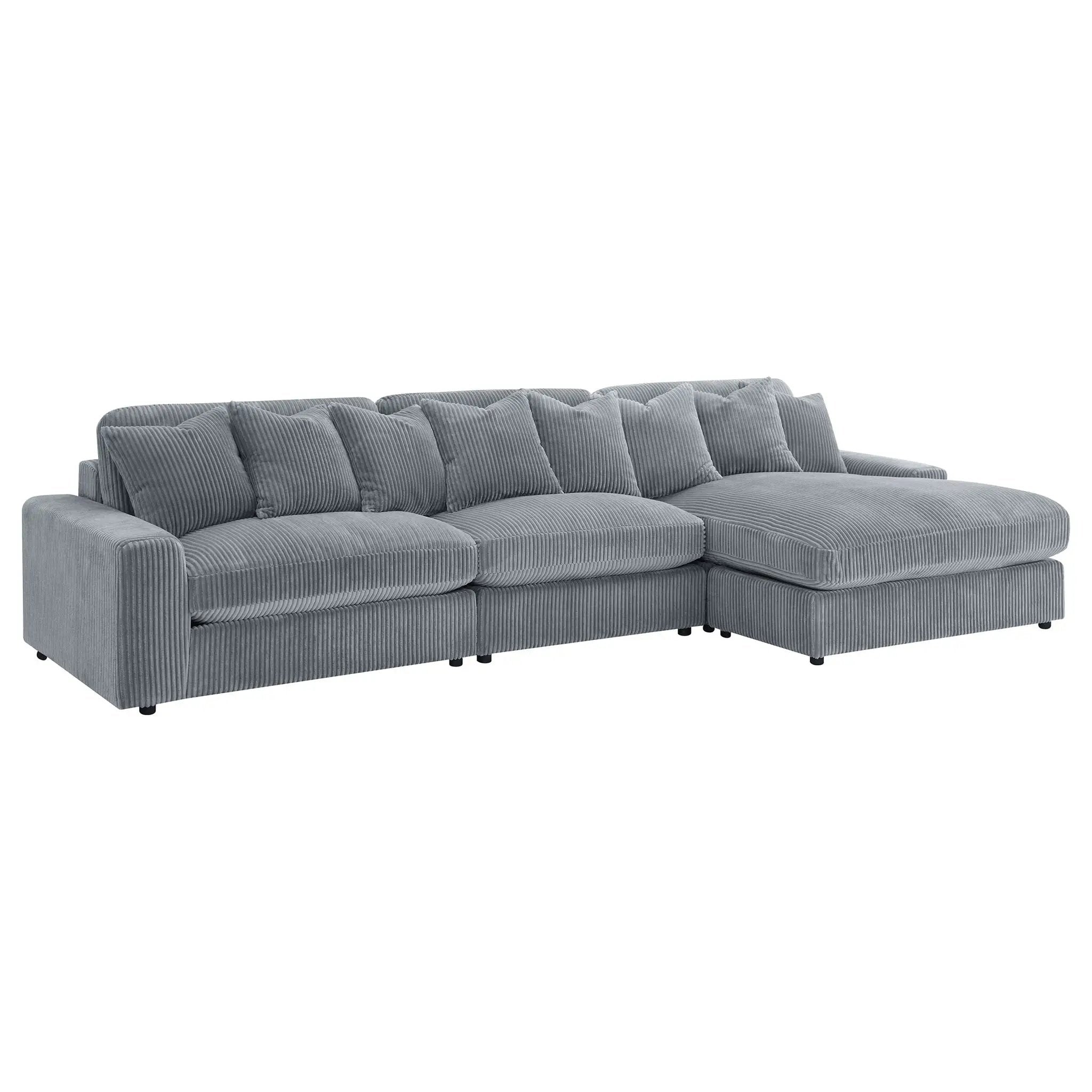 Blaine Upholstered Reversible Chaise Sectional Sofa Fog by Unique Piece Furniture