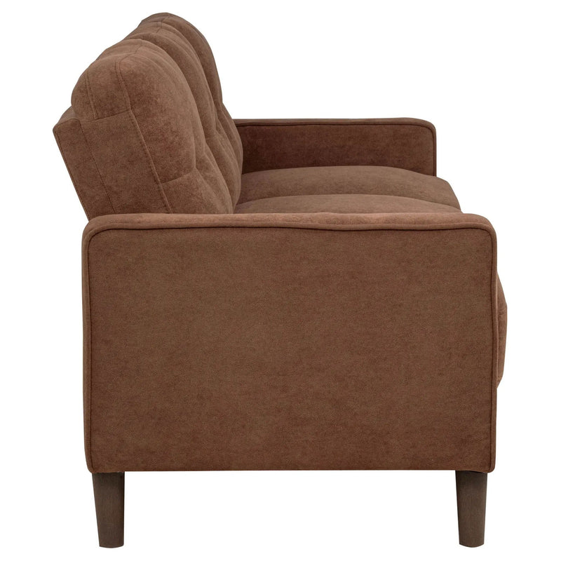 Bowen II 2-piece Fabric Upholstered Track Arm Sofa Set Rust by Unique Piece Furniture