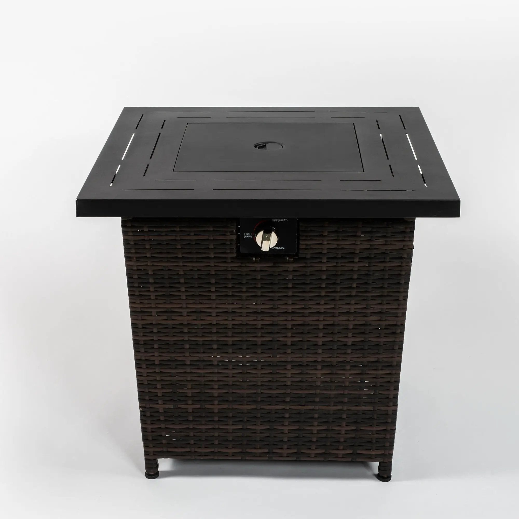 Square Fire Pit Table - Black Brown by HouseOfZazla