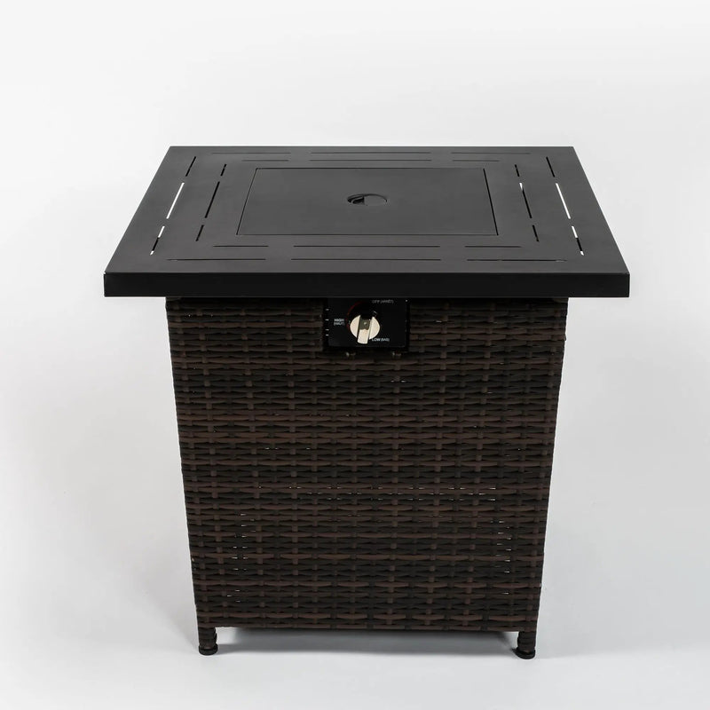 Square Fire Pit Table - Black Brown by HouseOfZazla