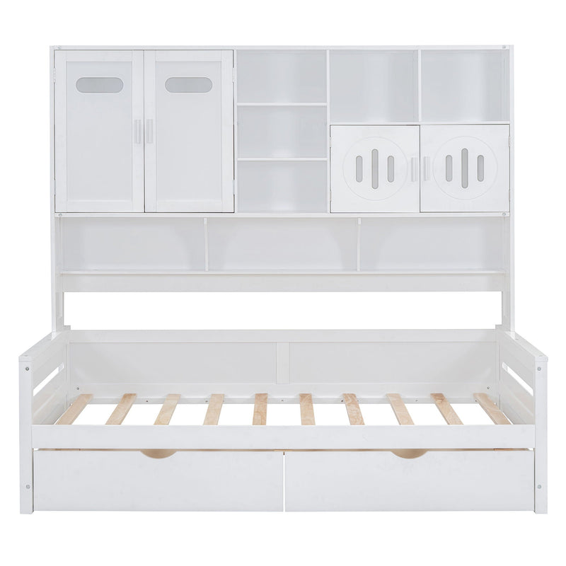 Daybed With All-In-One Cabinet And Shelf by HouseOfZazla
