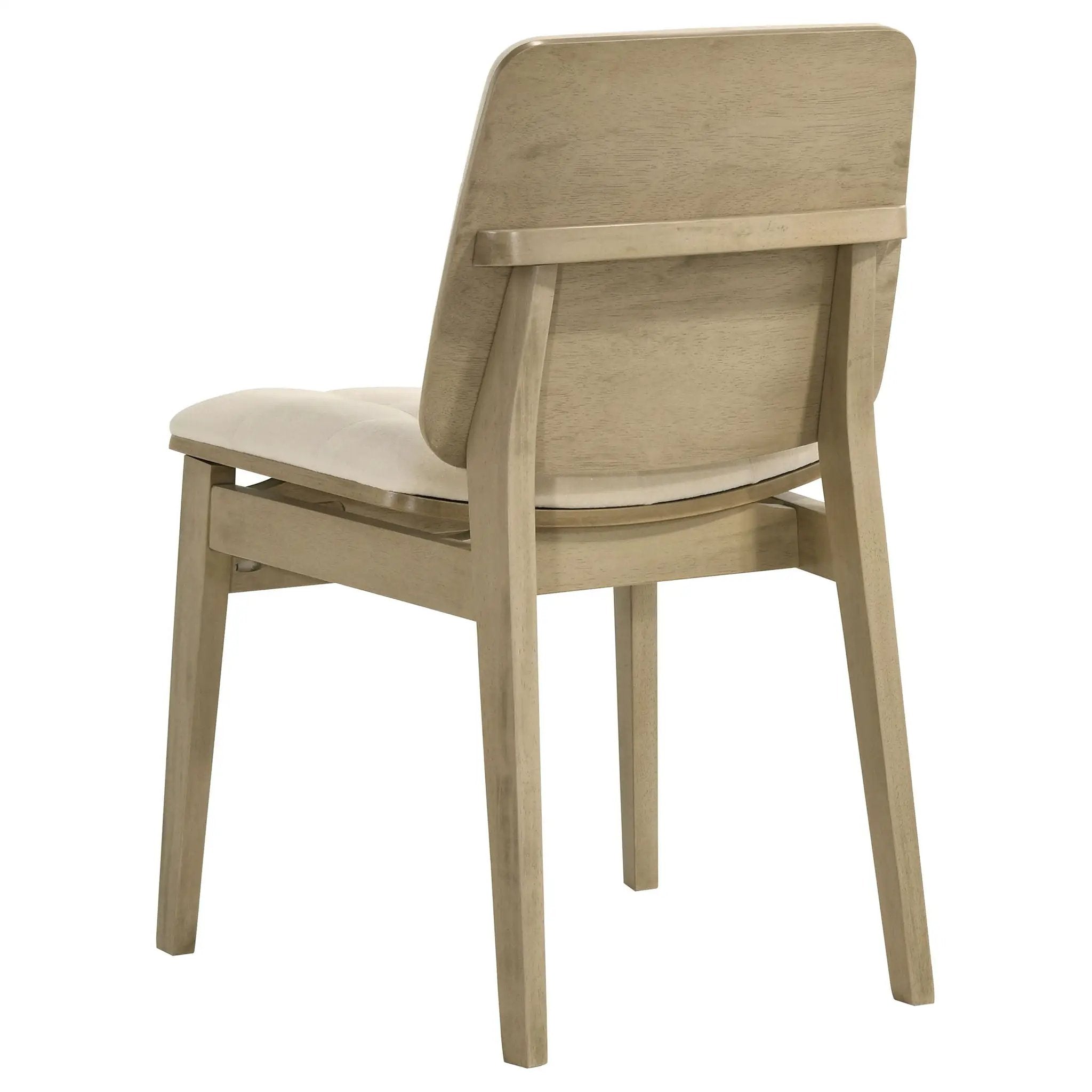 Redbridge Velvet Upholstered Side Chair Cream and Natural Oak (Set of 2) by Unique Piece Furniture