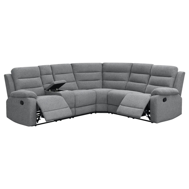 Aaron - 3 Piece Upholstered Sectional - Smoke by HouseOfZazla