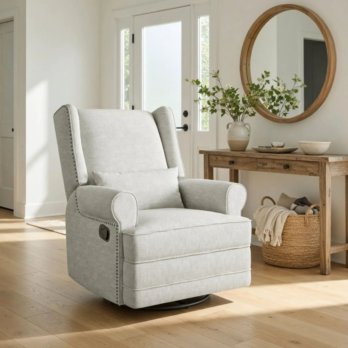 Extra Wide Swivel Recliner Glider Chair With Footrest by HouseOfZazla