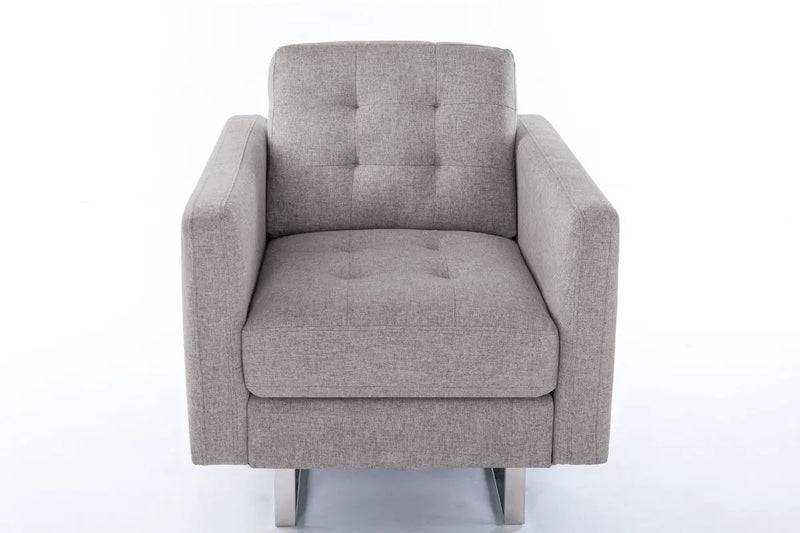 Victoria - Fabric Armchair With Metal Legs, Side Pockets, And Pillow by Unique Piece Furniture