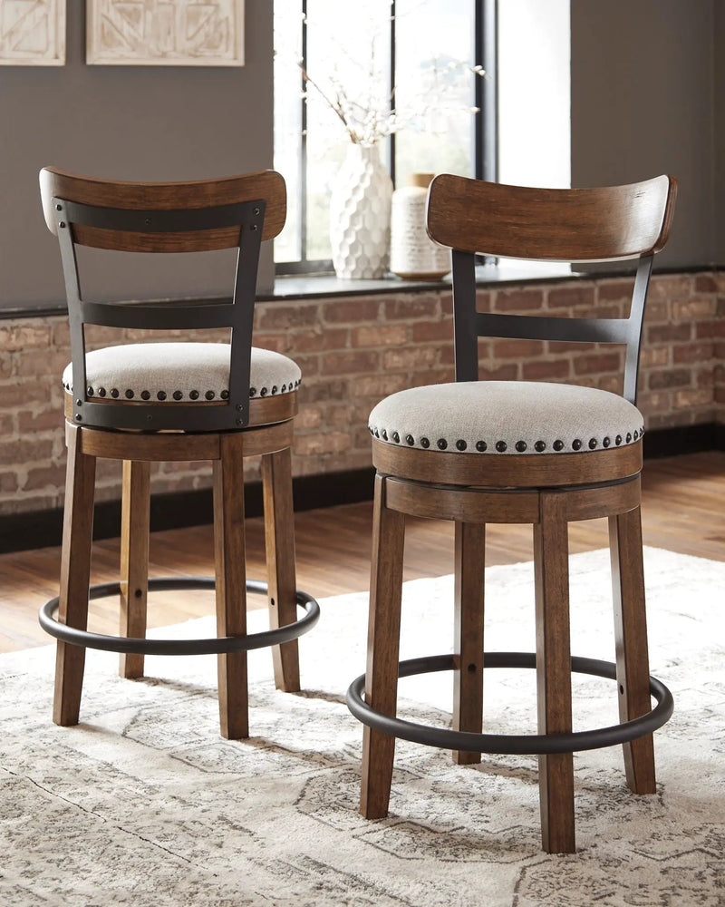 Valebeck - Full Back Swivel Stool by Unique Piece Furniture