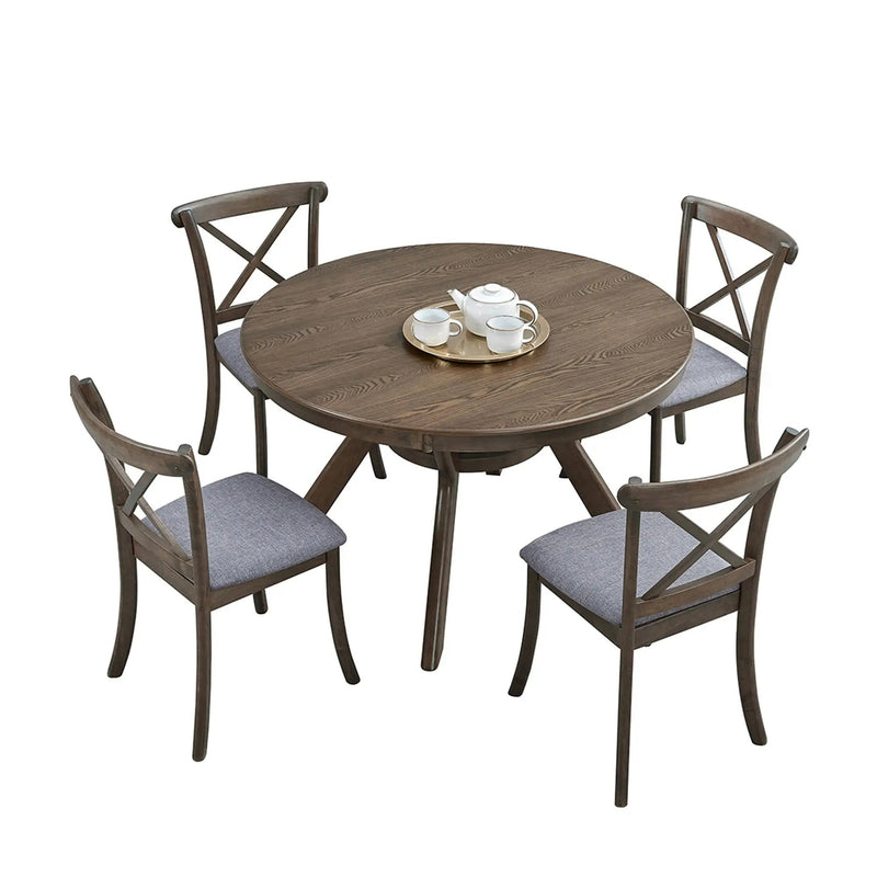 47.24'' Round Rubber Wood Dining Table by HouseOfZazla