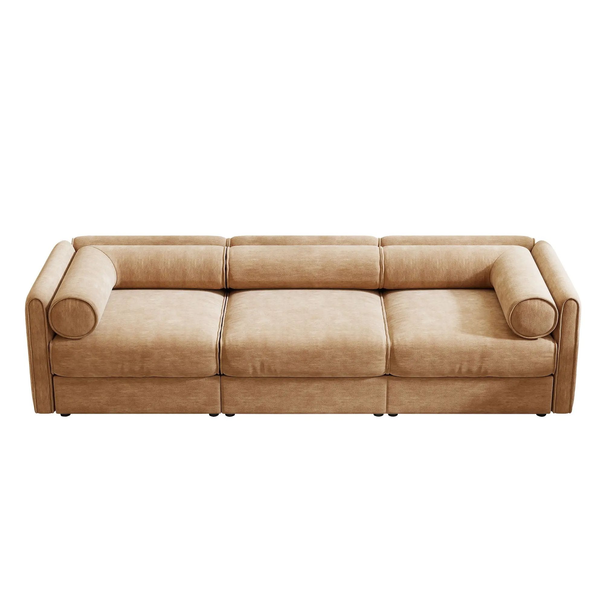 Stylish Sofa With Storage Seat And Cylindrical Backrest by Unique Piece Furniture