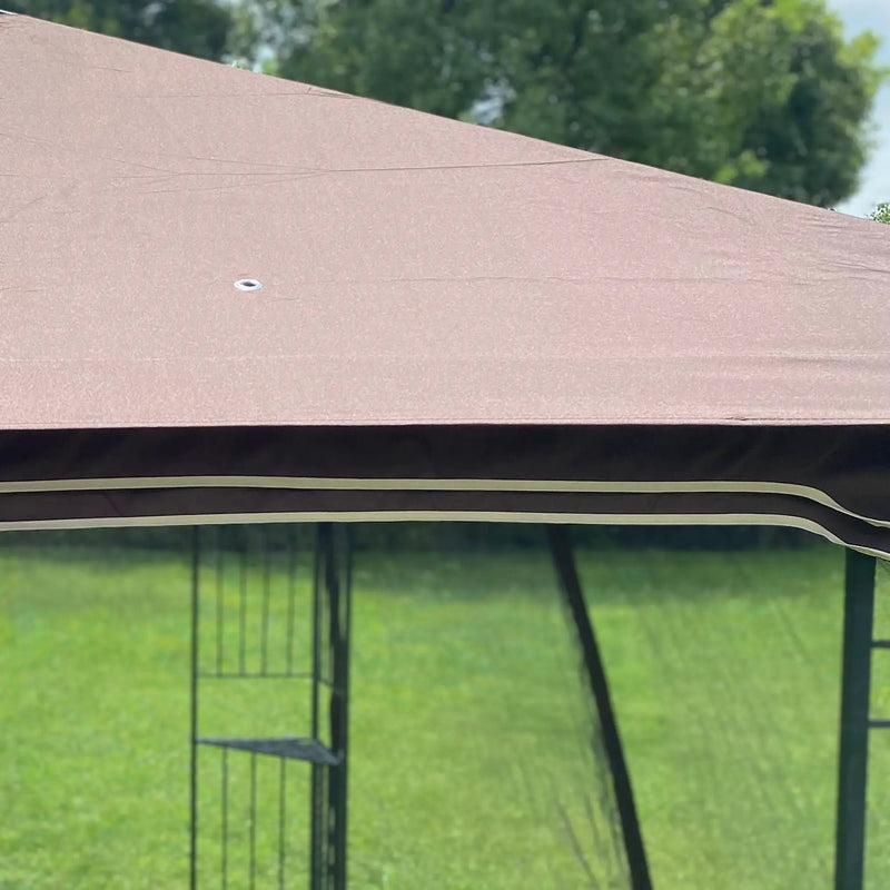 Patio Double Roof Gazebo Replacement Canopy Top Fabric by HouseOfZazla