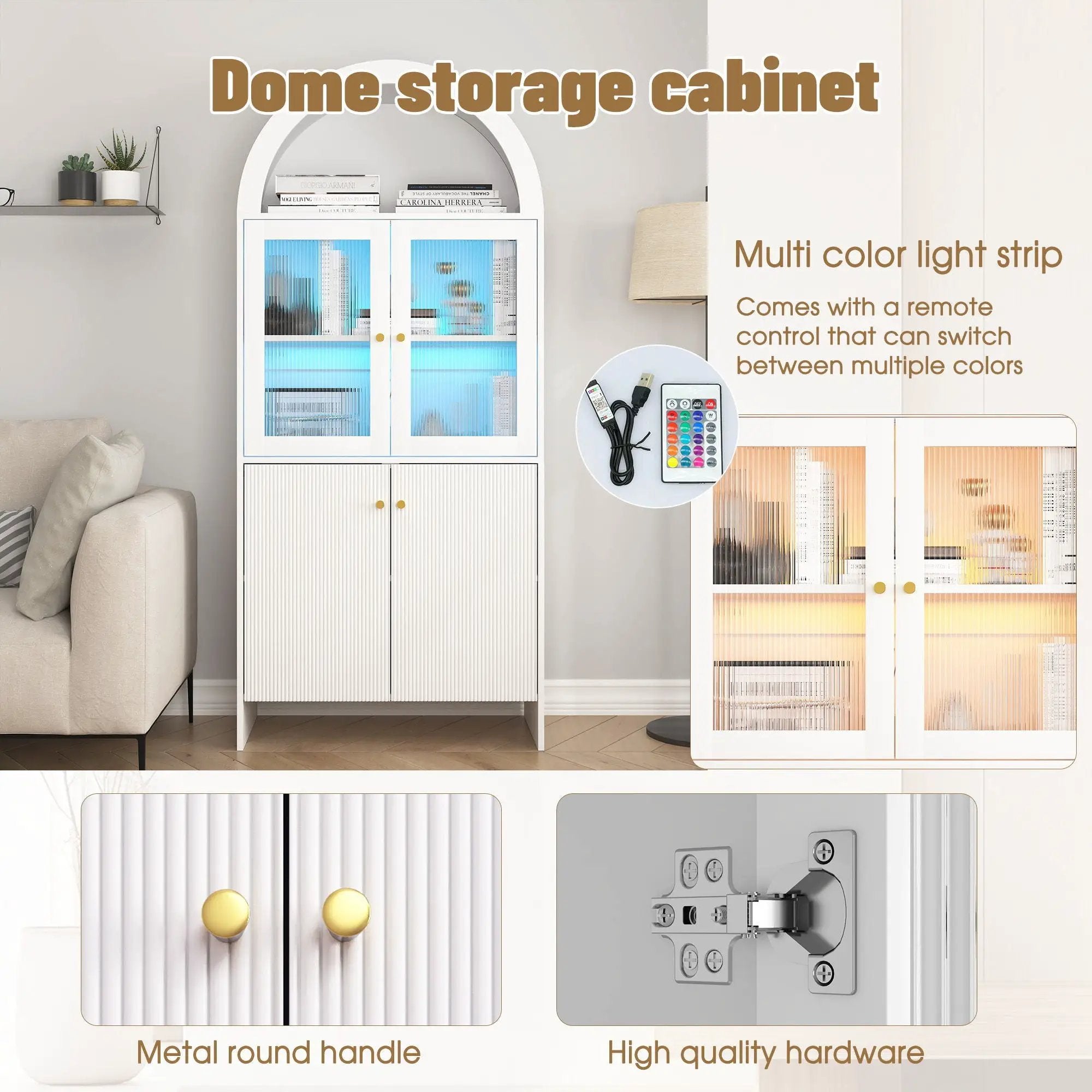 Modern Tech Inspired Dome Cabinet With LED Lighting by HouseOfZazla