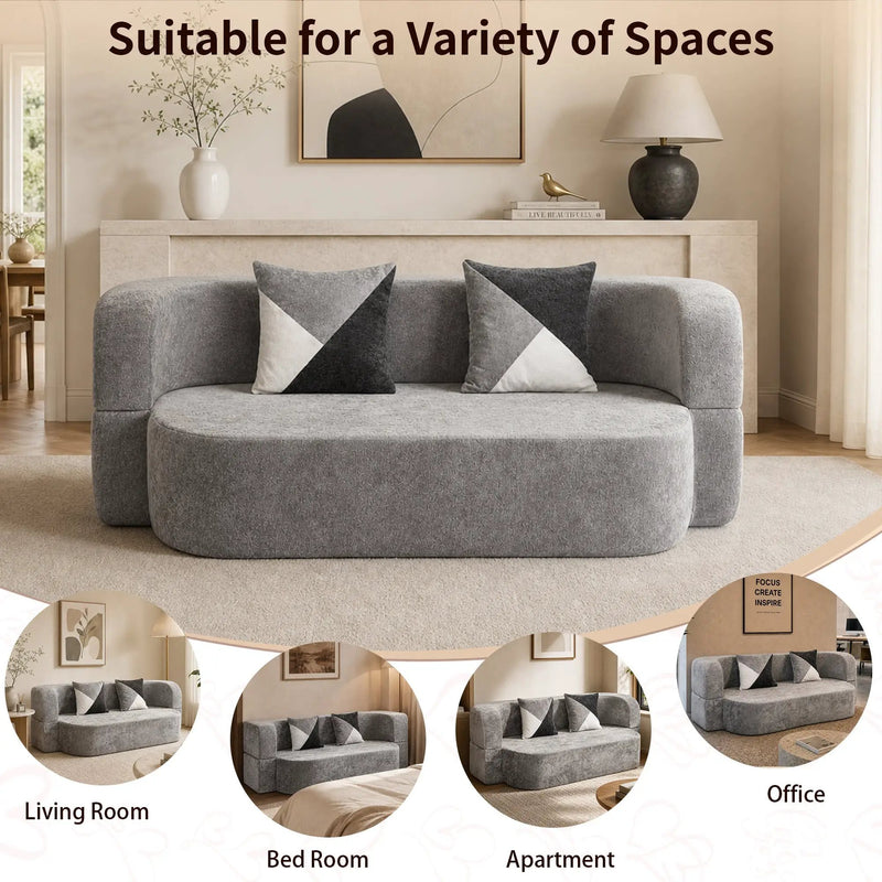 Eggshell Sofa Bed - Convertible Boneless Couch by HouseOfZazla