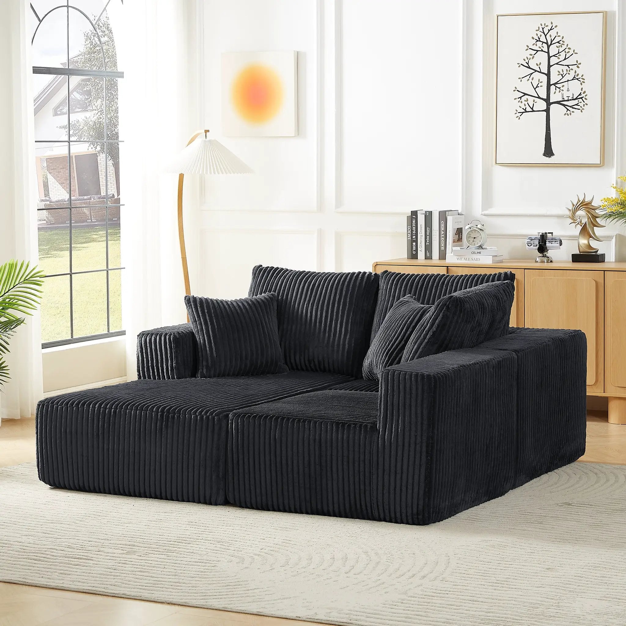 Modular Sectional Sofa - Modern Corduroy Cloud Couch by HouseOfZazla