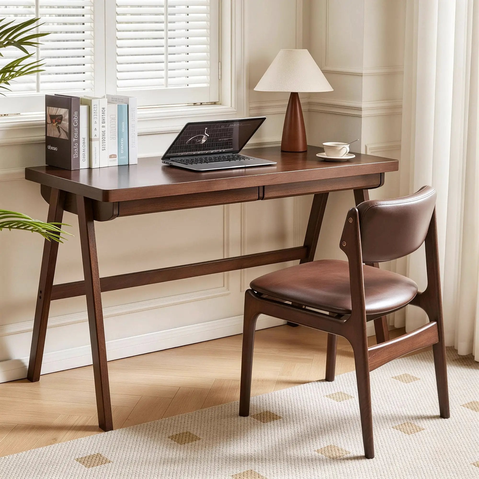 100% Solid Rubber Wood Computer Desk, Retro by HouseOfZazla