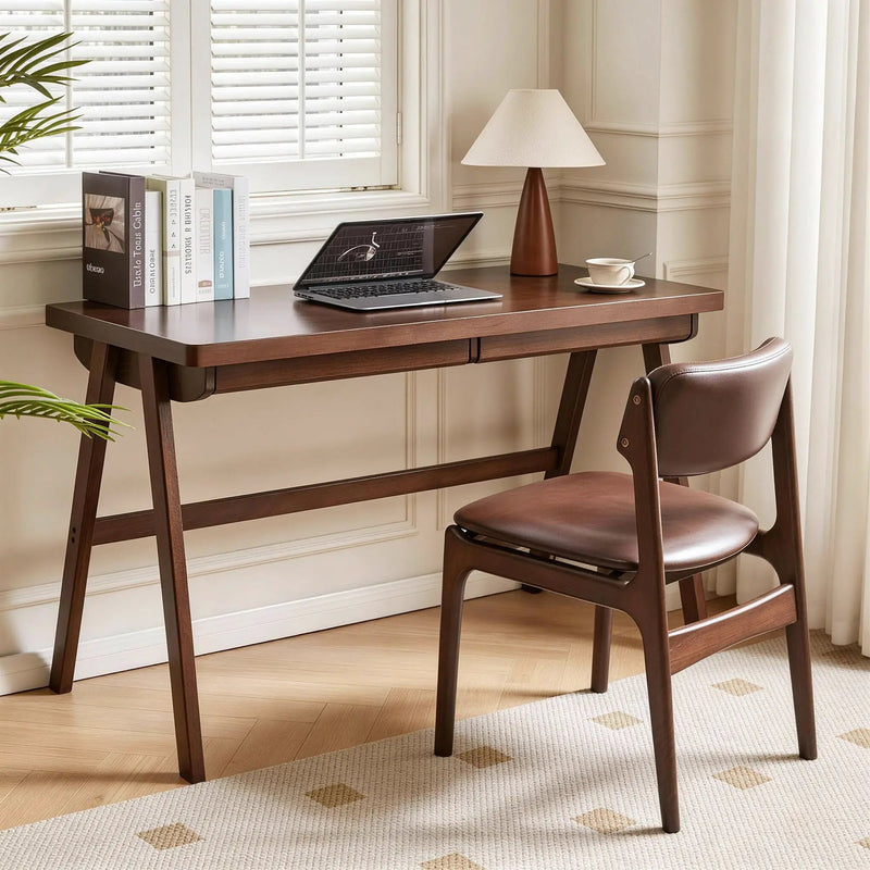 100% Solid Rubber Wood Computer Desk, Retro by HouseOfZazla